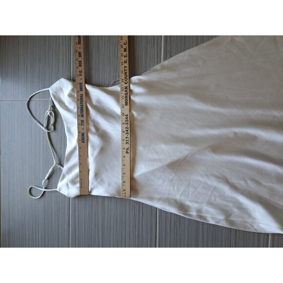 Zara Viral Satin White Dress Size Large Strappy Back Silky Midi Sleeveless Large - Picture 10 of 14